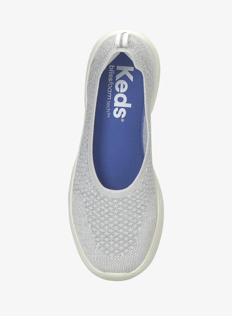 Keds Snow White/Silver Lurex Keds Women's BlissWalk Skimmer Casual Sneaker Silver for Women | Best Price UAE